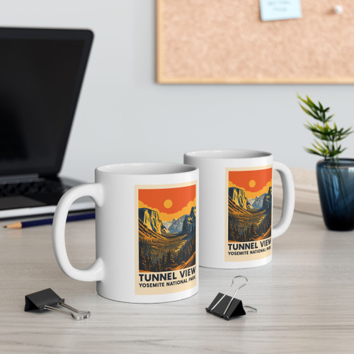Tunnel View Yosemite National Park Mug – Vintage Travel Poster Coffee Cup
