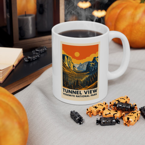 Tunnel View Yosemite National Park Mug – Vintage Travel Poster Coffee Cup