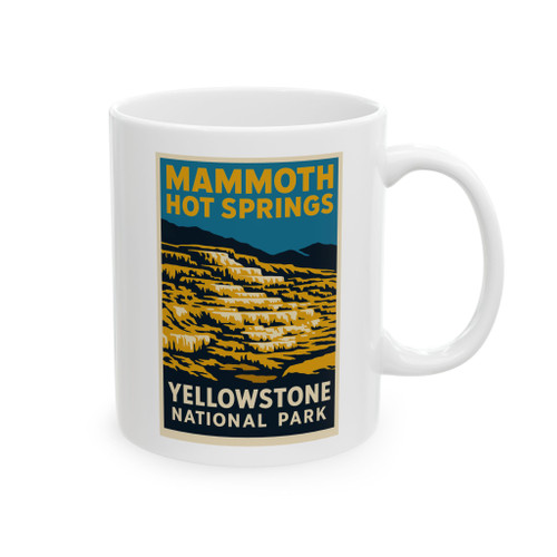 Mammoth Hot Springs Mug – Yellowstone Vintage Terrace Poster Coffee Cup