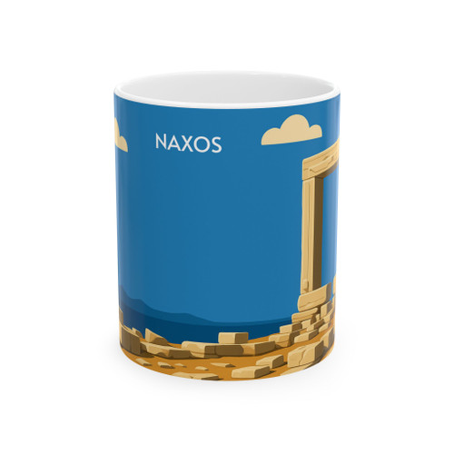 Naxos Greek Ruins Mug – Vintage Island Travel Poster Coffee Cup