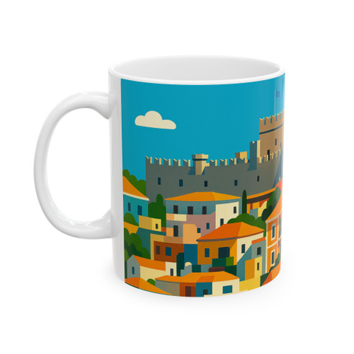 Rhodes Old Town Mug – Palace of the Grand Master Vintage Travel Poster Coffee Cup