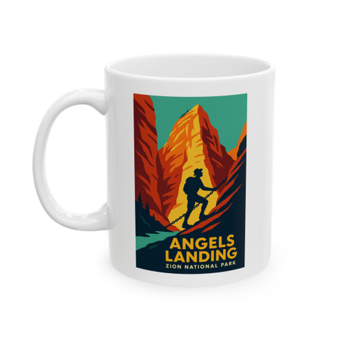 Angels Landing Zion Mug – Vintage National Park Poster Coffee Cup