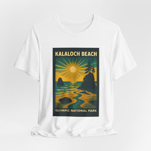 Kalaloch Beach Sunset Tee – Olympic National Park Vintage Poster T-Shirt