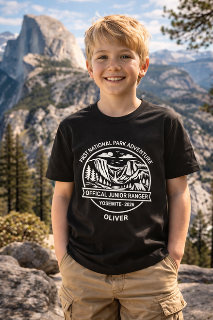 Personalized youth t-shirt for outdoor adventure