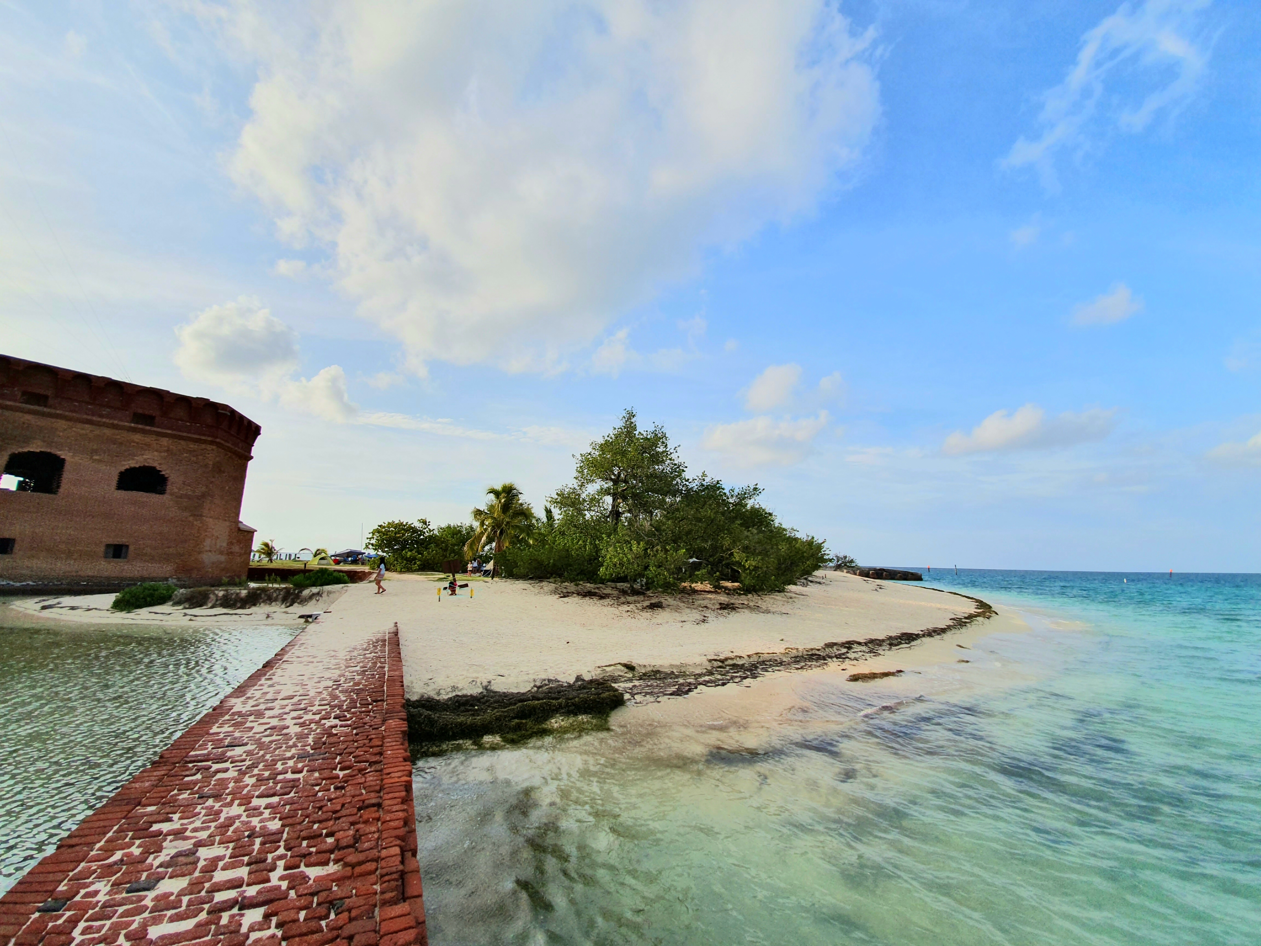 Fort Jefferson at Dry Tortugas The massive brick walls of Fort Jefferson form one of the most distinctive landmarks of Dry Tortugas National Park.