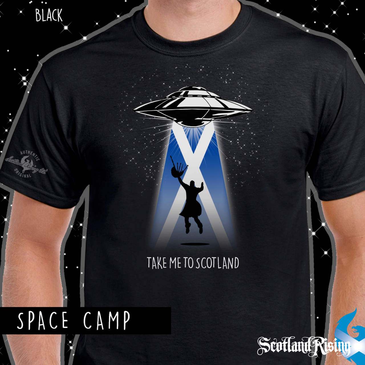 sten lige ud de Space Camp T-shirt_Black - The Tartan Store