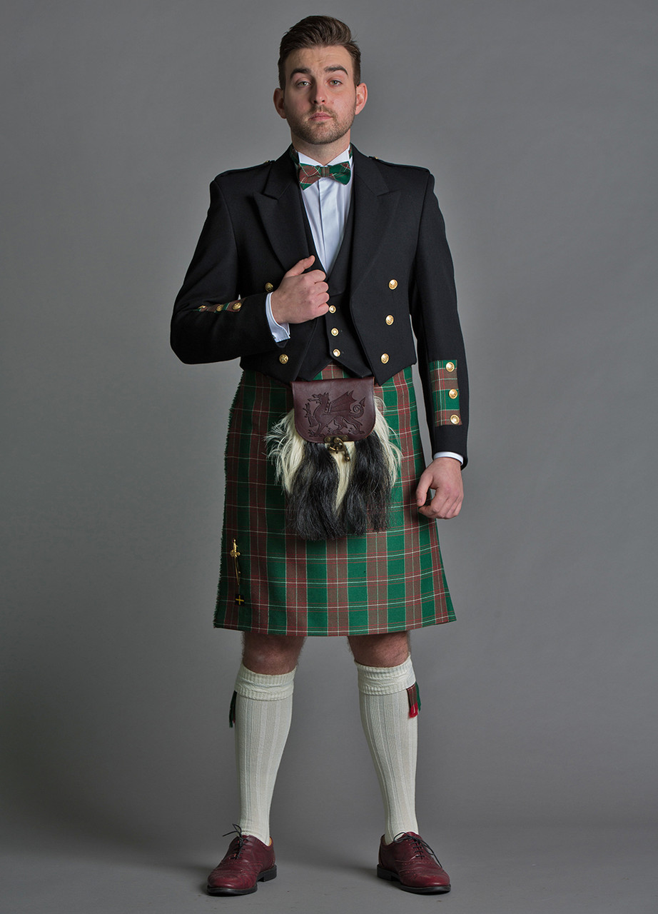 Premium Welsh Kilt Package – Family Name National Tartans The