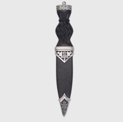 Thistle Polished Sgian Dubh with Plain Top
