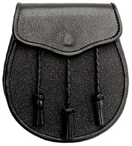 Black with Red Lined Leather Sporran Black with Red Lined Leather Sporran