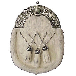 Chrome Cantle Bovine Fur Sporran Chrome Cantle Bovine Fur Sporran