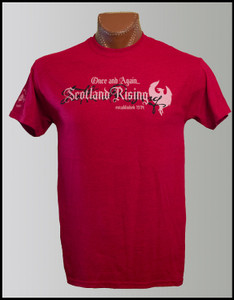 Antique Cherry Red Scotland Rising Motto short sleeve T-shirt Antique Cherry Red Scotland Rising Motto short sleeve T-shirt