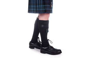 Embroidered Kilt Hose black lion side Embroidered Kilt Hose black lion side