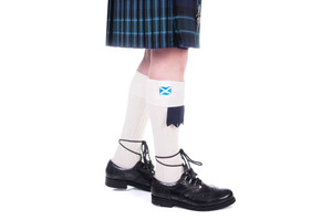 Embroidered Kilt Hose saltire side Embroidered Kilt Hose saltire side