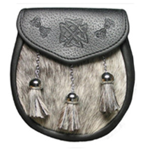 Semidress Embossed Leather Sporran Semidress Embossed Leather Sporran