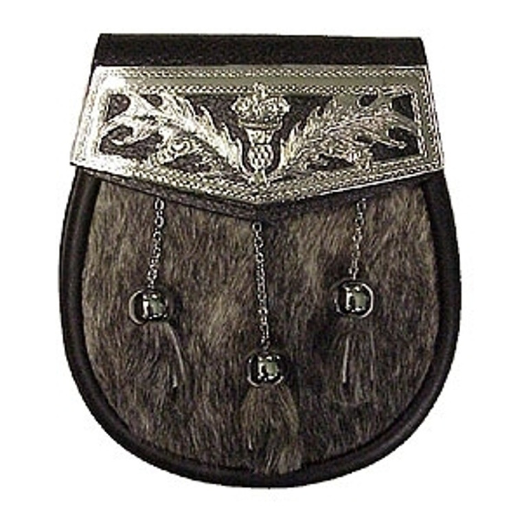 Thistle Plate Semi Dress Bovine Fur Sporran