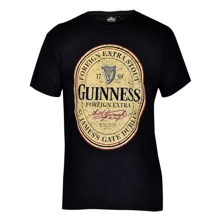  Black Distressed Label Tee