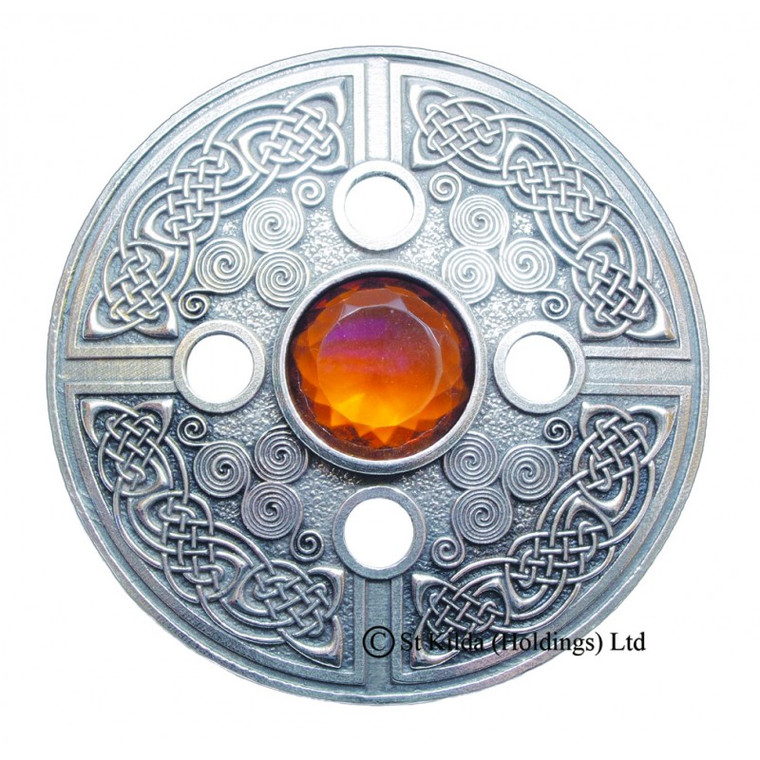 Plaid Brooch Celtic Spiral