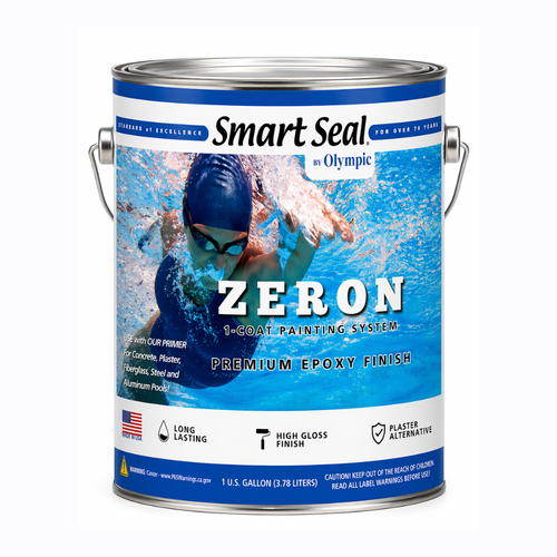 Zeron | Two-Part Epoxy Pool Paint – One-Coat for Plaster, Fiberglass & Metal Pools – 1 Gallon