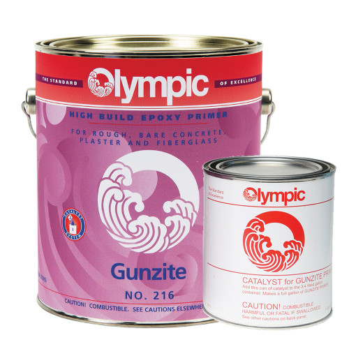 Gunzite Primer, 4 gallons, Olympic Pool Paint, two-part epoxy primer for rough plaster or concrete, new gunzite, fiberglass or sandblasted surface pools