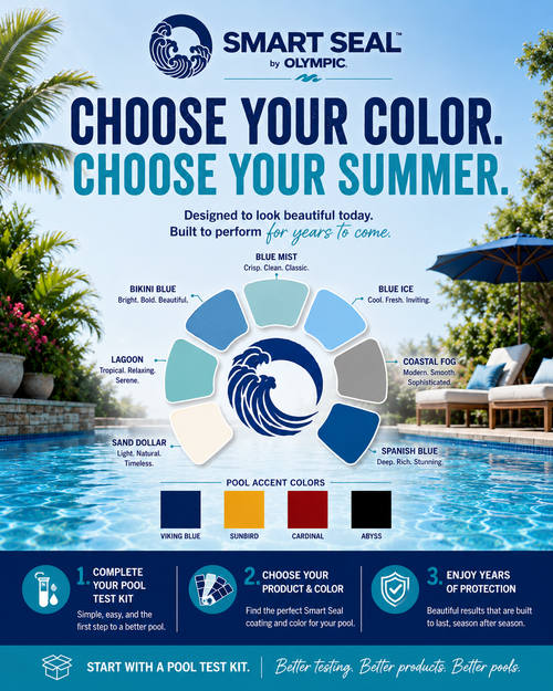 Tri Color Pool Pool, Patio & Court Tri-Fold Color Card