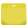 yellow color back vinyl card holder with clear front and horizontal orientation with slot and chain holes