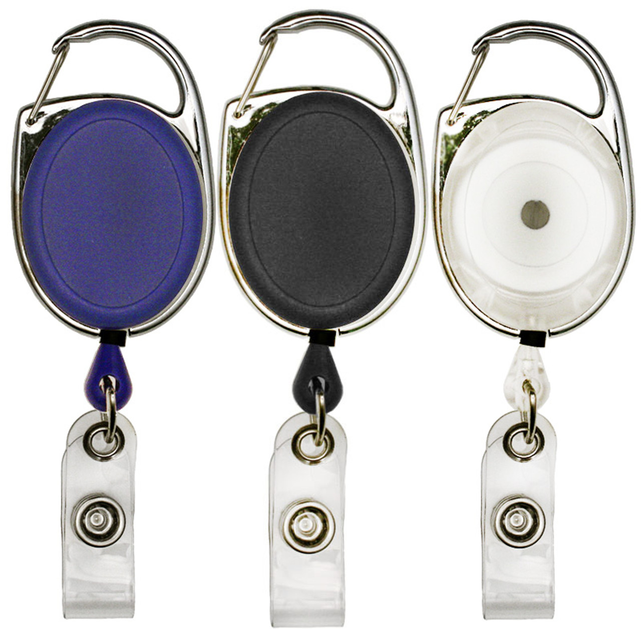 No Twist Badge Reel with Clear Vinyl Strap - Packs of 100 - Easy Badges