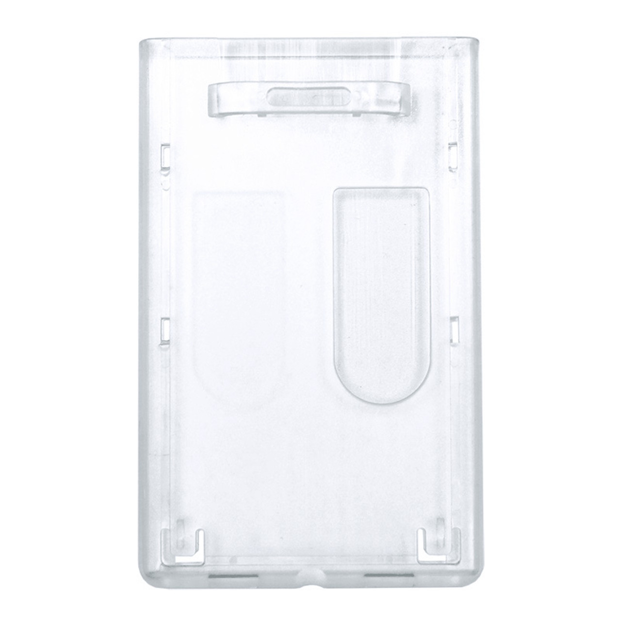 Holder-Rigid-Dual Card Holder-Vert-Top Load-Clear: OUTER- 2.26in X 3.62in  INSERT- 2.12in X 3.37in 