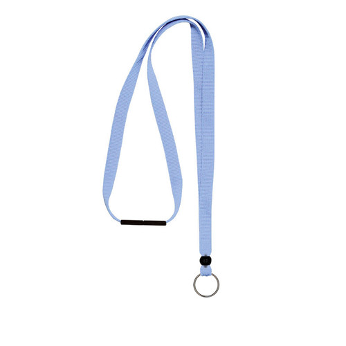 fabric lanyard with steel split keyring ring, safety breakway
