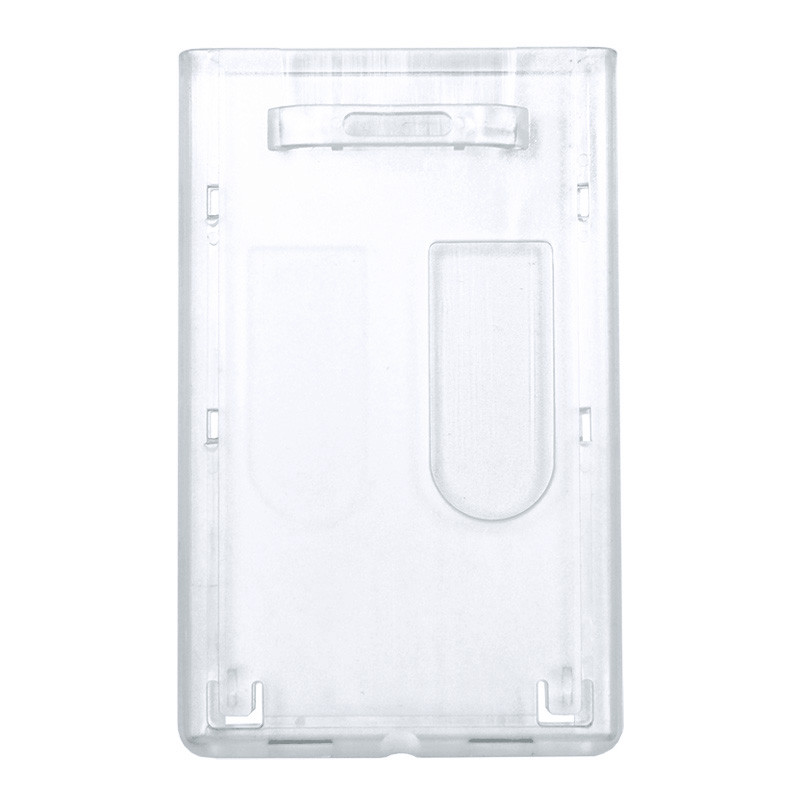 Holder-Rigid-Dual Card Holder-Vert-Top Load-Clear: OUTER- 2.26in X