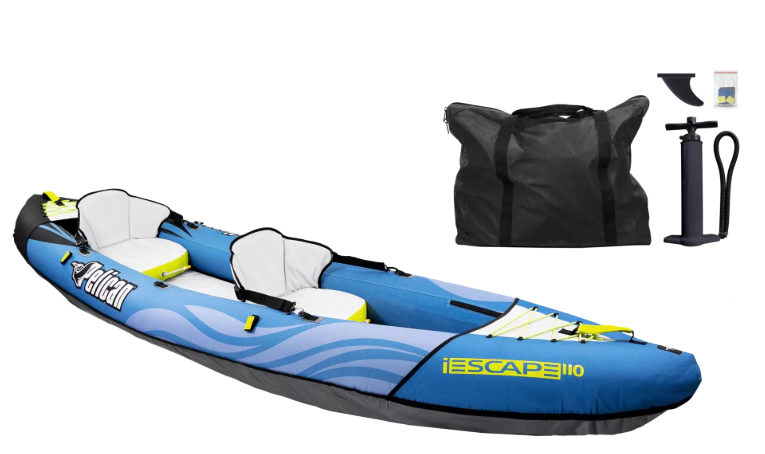 Kayak inflatable - iESCAPE 110 Marine Blue + Citrine
