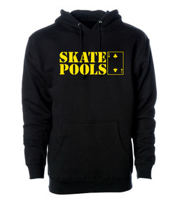 Skate Pools Hoodie - Black with yellow print