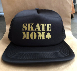 Skate Mom Hat - All Black w/ Gold Print