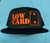 Black Original Logo Mesh With Orange Print