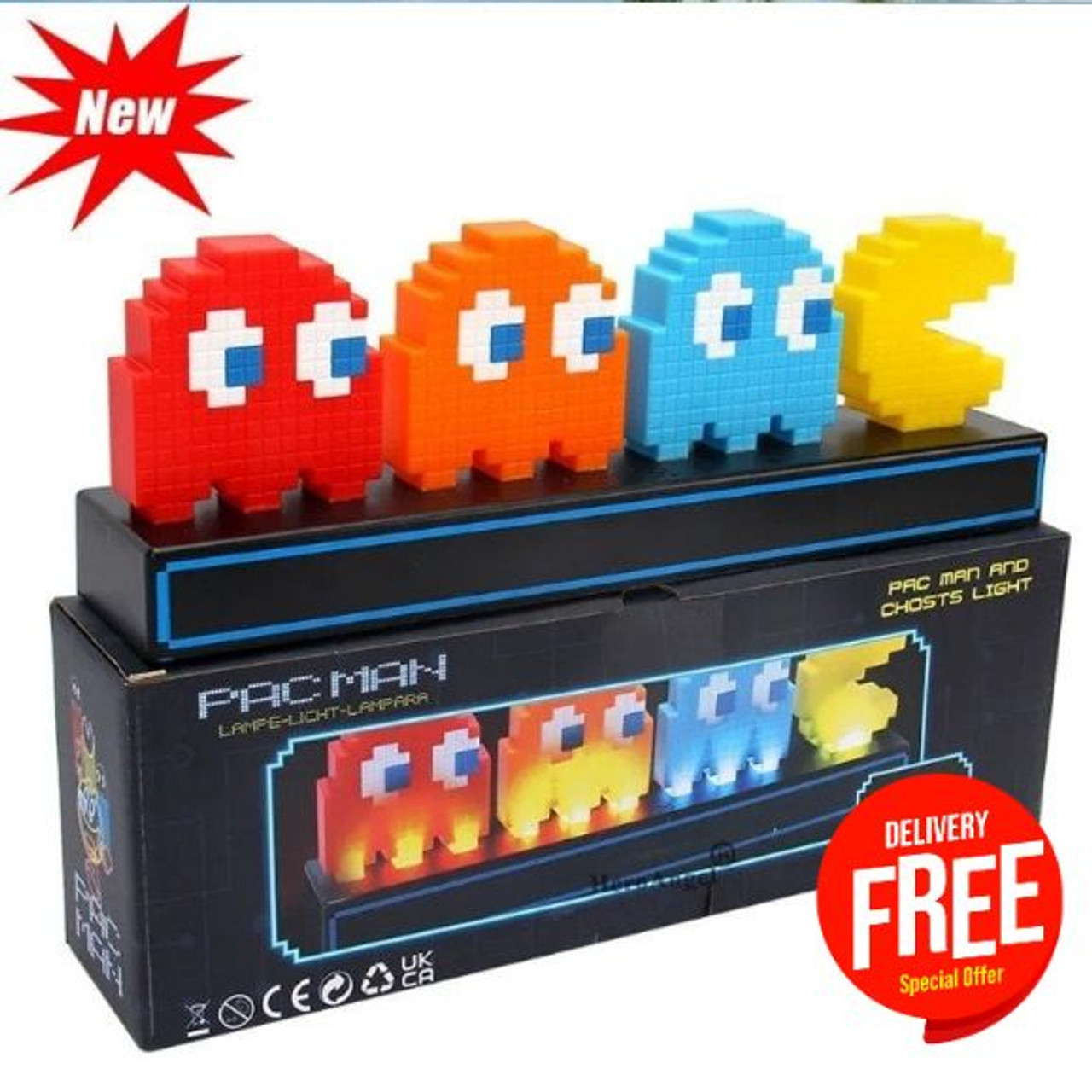 Paladone Pac-Man Lampe standard, multicolore