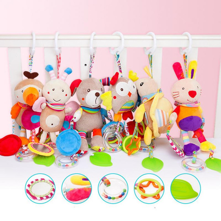 New Rattle Toys For Baby Cute Puppy Bee Material Safe Stroller Toy Rattles Mobile For Baby Trolley 0-12 Months Infant Bed Hanging Gift