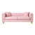 Velvet Sofa with Gold Accents – Modern Luxury Three-Seater, Perfect for Residential & Hospitality Interiors pink blush rose