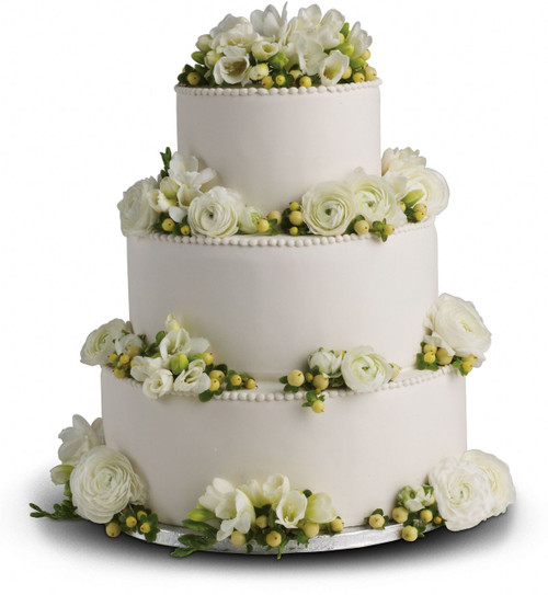 Freesia and Ranunculus Cake Decoration