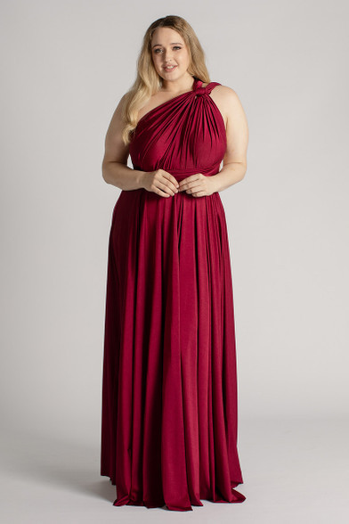 Luxe Ballgown Multiway Infinity Dress in Burgundy | Model Chic