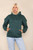 Bottle Green Rouched Sleeve Hoodie