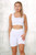 White Ribbed 2 Piece Vest And Hot Pants Normal Size