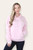 Baby Pink Ruched Hoodie With Drawstring