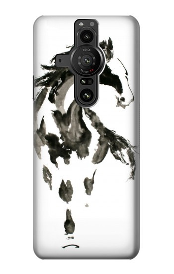 W1031 Horse Paintbrush Case Cover Custodia e Flip Case per Sony Xperia Pro-I