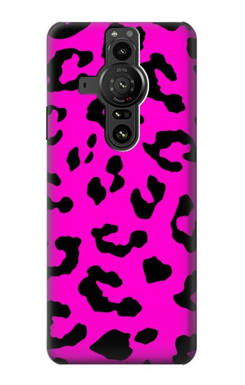 W1850 Pink Leopard Pattern Case Cover Custodia e Flip Case per Sony Xperia Pro-I