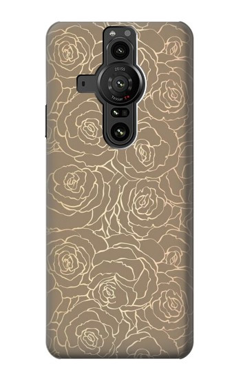 W3466 Gold Rose Pattern Case Cover Custodia e Flip Case per Sony Xperia Pro-I W3466 Gold Rose Pattern Case Cover Custodia e Flip Case per Sony Xperia Pro-I