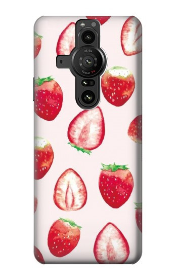 W3481 Strawberry Case Cover Custodia e Flip Case per Sony Xperia Pro-I