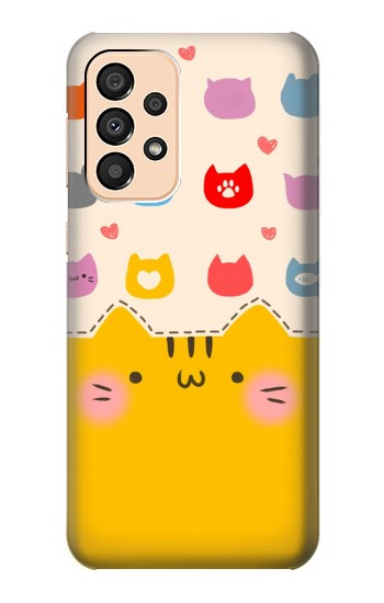W2442 Cute Cat Cartoon Funny Case Cover Custodia e Flip Case per Samsung Galaxy A33 5G