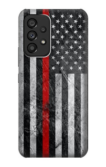 W3687 Firefighter Thin Red Line American Flag Case Cover Custodia e Flip Case per Samsung Galaxy A53 5G