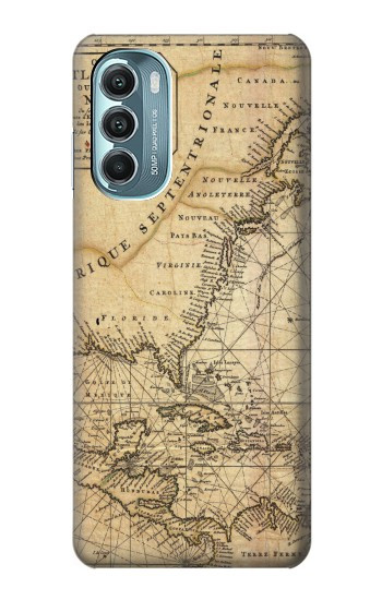 W2506 Exploration North America Map Case Cover Custodia e Flip Case per Motorola Moto G Stylus 5G (2022)