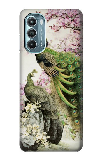 W2773 Peacock Chinese Brush Painting Case Cover Custodia e Flip Case per Motorola Moto G Stylus 5G (2022)