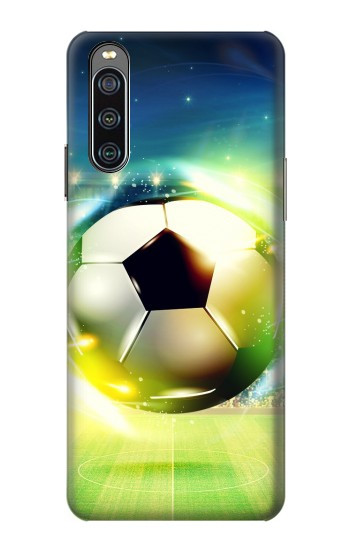 W3844 Glowing Football Soccer Ball Case Cover Custodia e Flip Case per Sony Xperia 10 IV